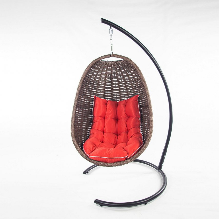 Фото товара Коричневое подвесное кресло-кокон с подушкой