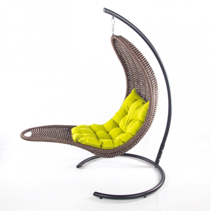 Фото товара Коричневое подвесное кресло-шезлонг с подушкой
