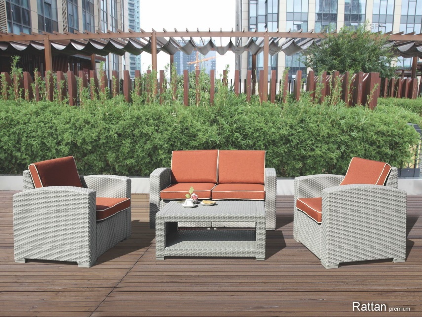 Фото товара Комплект Rattan Premium 4: диван, 2 кресла, столик
