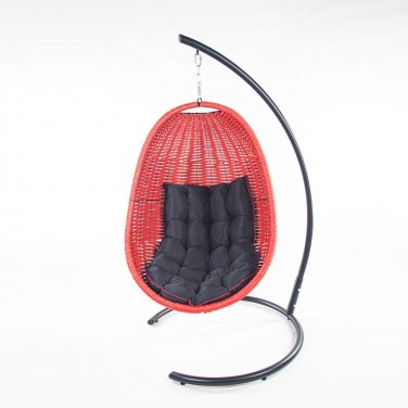 Фото товара Красное подвесное кресло-кокон с подушкой